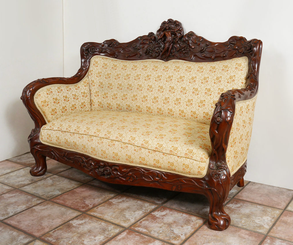 Appraisal: KARPEN CARVED ART NOUVEAU SETTEE Attributed to Karpen or Tobey