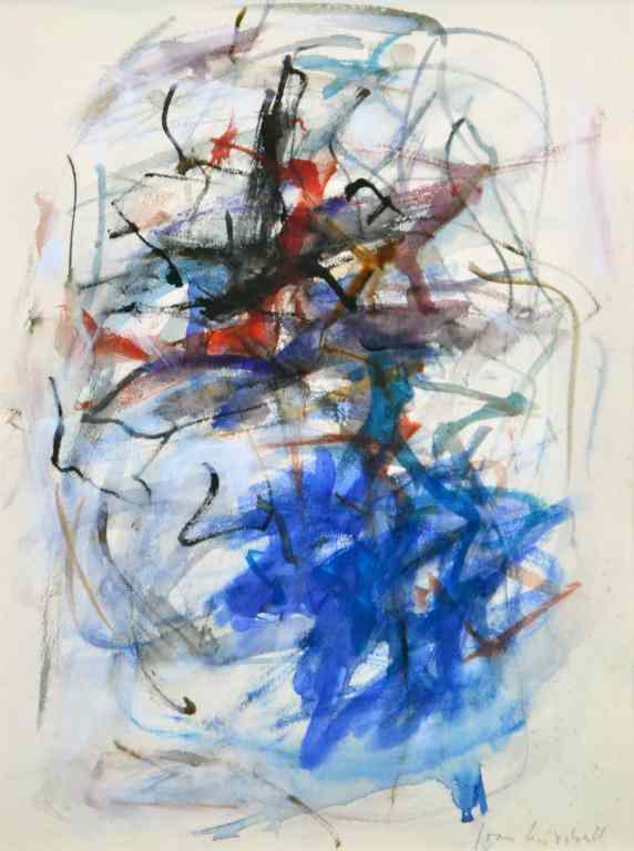 Appraisal: Joan Mitchell Abstract Watercolor On PaperDepicting an abstract signed LR