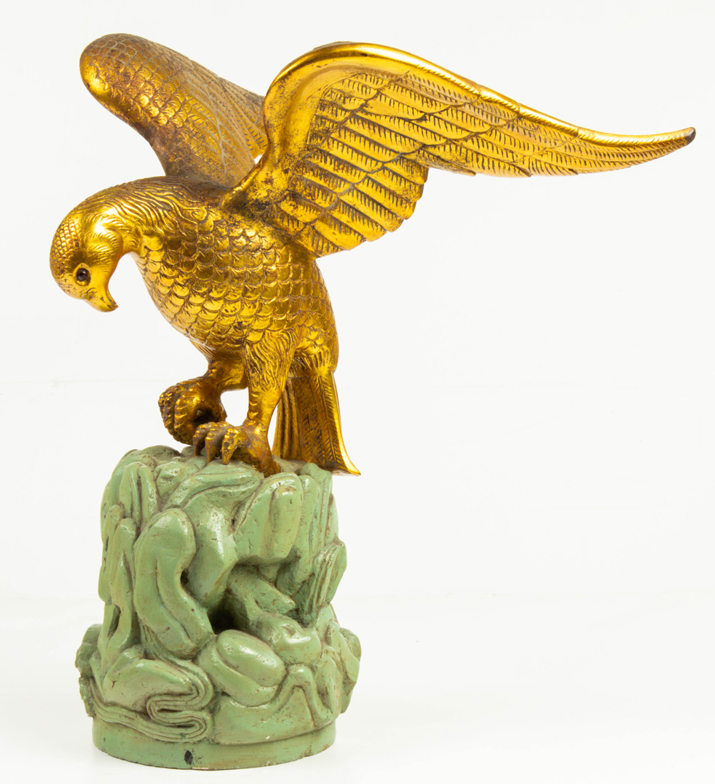 Appraisal: CHINESE GILT PAINTED CERAMIC EAGLE Chinese gilt painted ceramic eagle