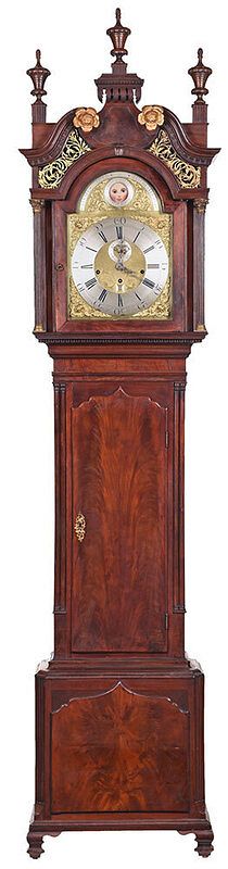 Appraisal: George III Eglomise Chiming Tall Case Clock British late th