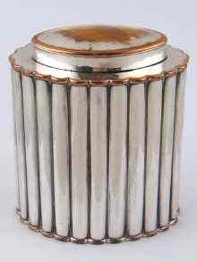 Appraisal: An Old Sheffield Plate oval tea caddy with ribbed sides