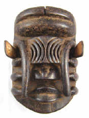 Appraisal: A cote d'Ivoire Bete mask with suspension loop x cm