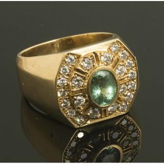 Appraisal: Seafoam Tourmaline Diamond Ring k yellow gold ring containing a