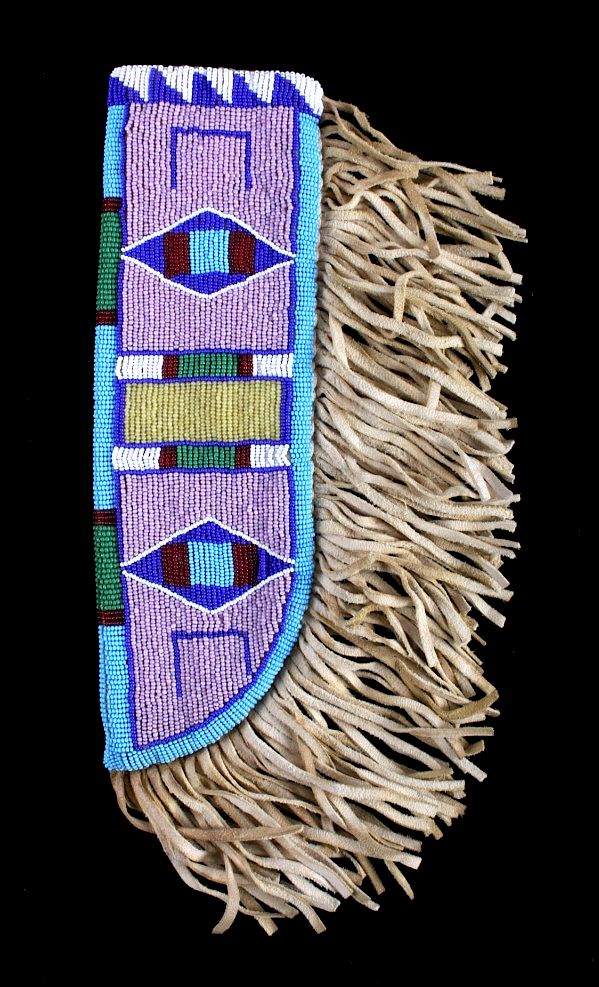 Appraisal: Sioux Fully Beaded Knife Sheath This is a Sioux Native