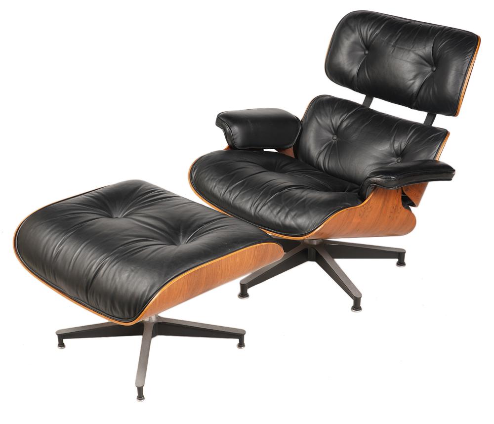 Appraisal: HERMAN MILLER EAMES LOUNGE CHAIR AND OTTOMANHerman Miller Eames Lounge