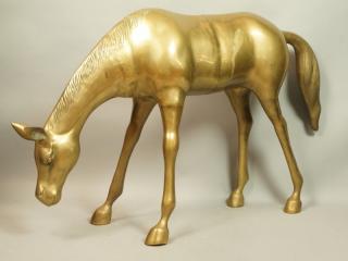 Appraisal: Large Brass Figural Horse Sculpture -- Dimensions H inches W