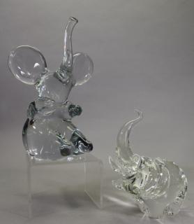 Appraisal: Crystal Elephants Steuben Daum Crystal Elephants Steuben Daum Heights in