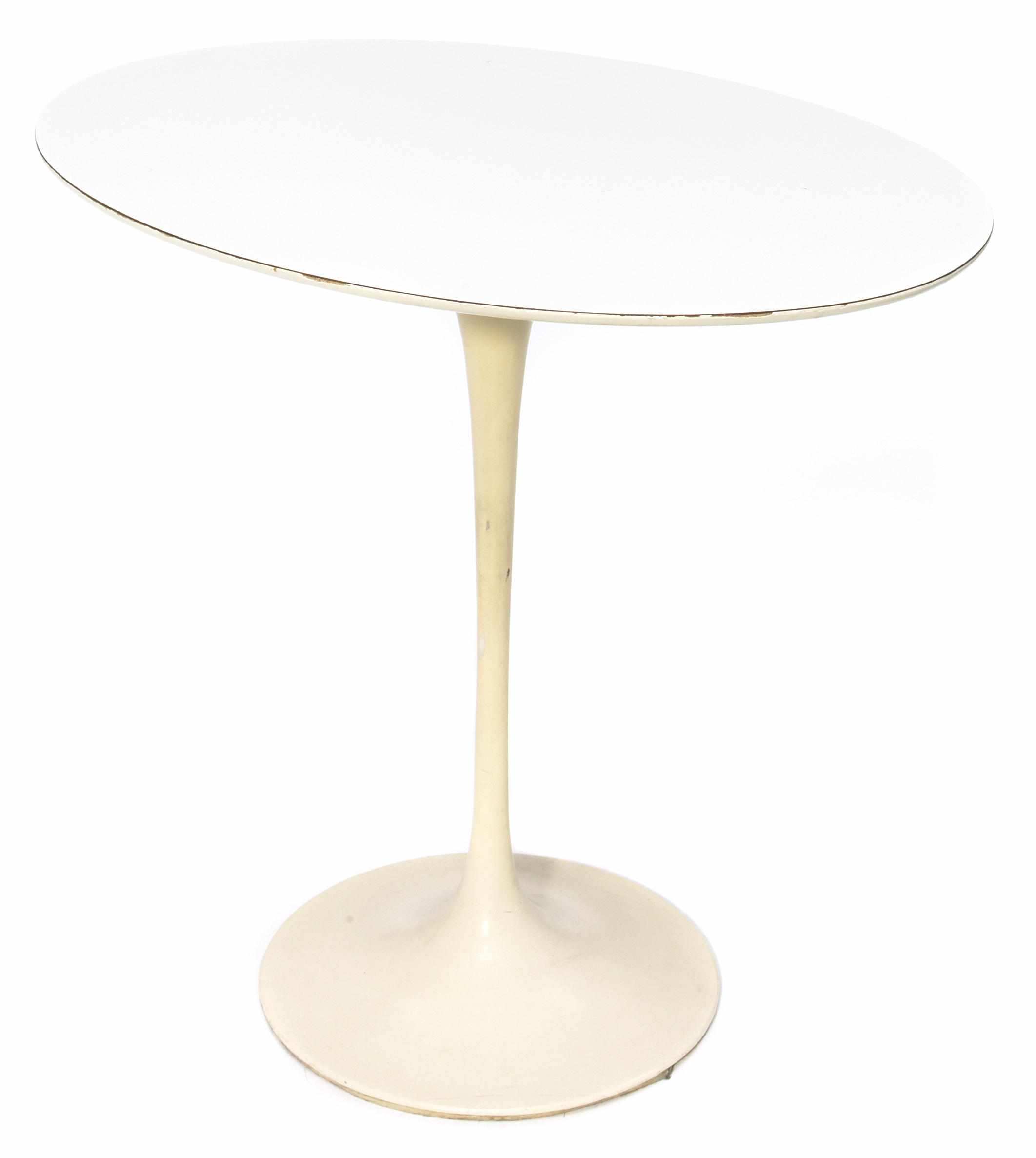 Appraisal: An Eero Saarinen metal and laminate end table most probably