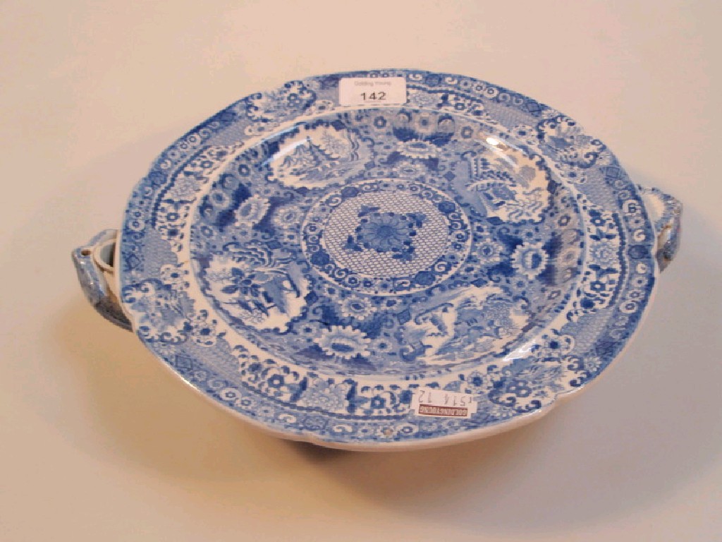 Appraisal: A thC Spode pottery plate warmer printed in blue with