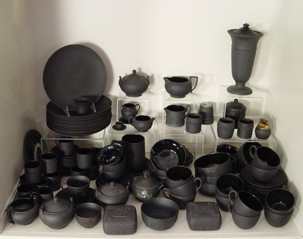 Appraisal: PIECE WEDGWOOD BASALT To include plates '' dia cups saucers