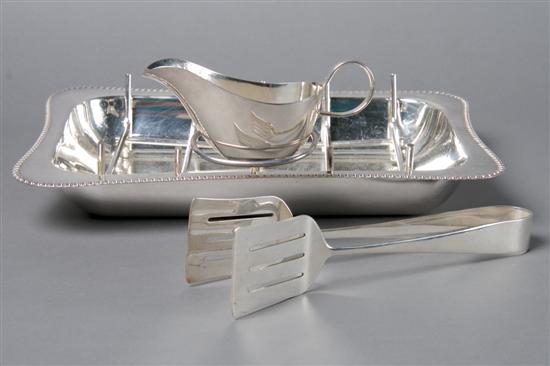 Appraisal: A Silverplate Asparagus Serving Set Length of serving dish inches