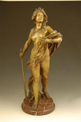 Appraisal: Gustav Obiols th century A bronze figure of a naked