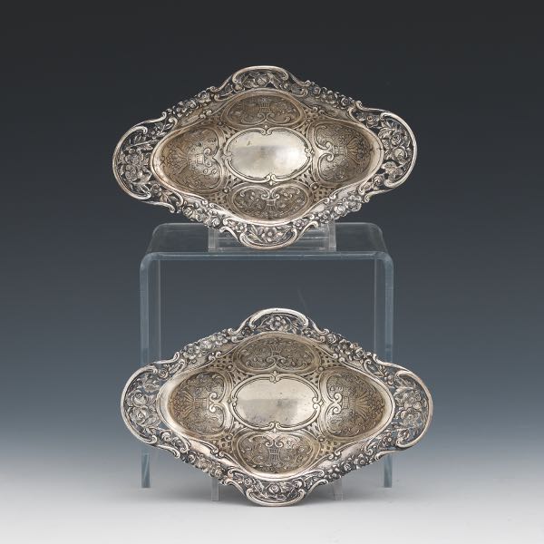 Appraisal: PAIR OF JD SCHLEISSNER S HNE GERMAN SILVER DISHES x