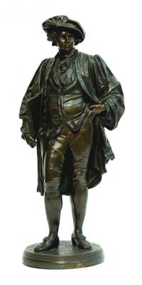 Appraisal: A BRONZE FIGURE OF A MALE SCHOLAR by Jules Salmson