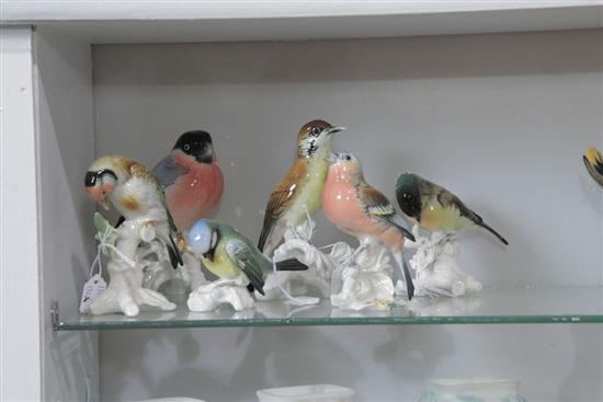 Appraisal: SIX PORCELAIN BIRD FIGURINES By Karl Ens All with Ens'