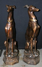 Appraisal: A pair of cast brass greyhounds