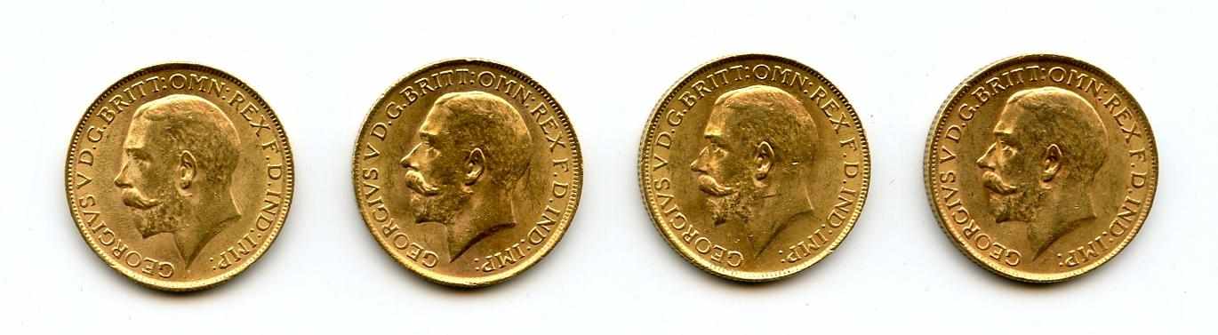 Appraisal: South Africa George V Sovereigns -SA KM- An attractive group