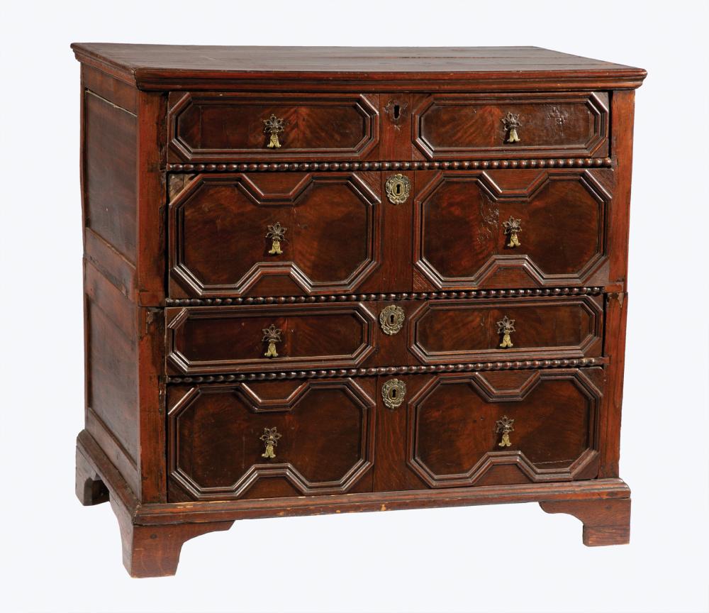 Appraisal: William and Mary Walnut Chest of Drawers th c and