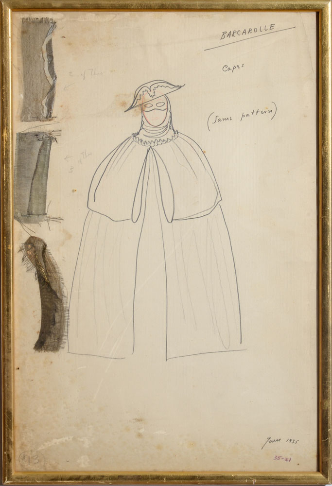 Appraisal: TH CENTURY SCHOOL COSTUME AND SET DESIGNS Two mixed media