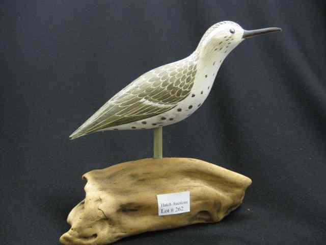 Appraisal: Crossman Carved Painted Wooden SpottedSandpiper signed by Gary Gean Crossman