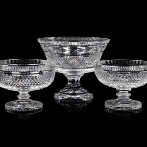 Appraisal: Three Waterford Cut Glass Bowls Diameter of largest example inches