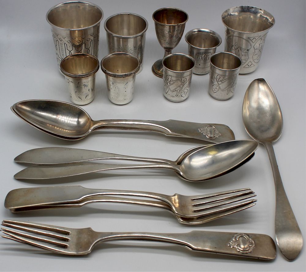 Appraisal: SILVER Assorted Grouping of Russian and Judaica Includes small sterling