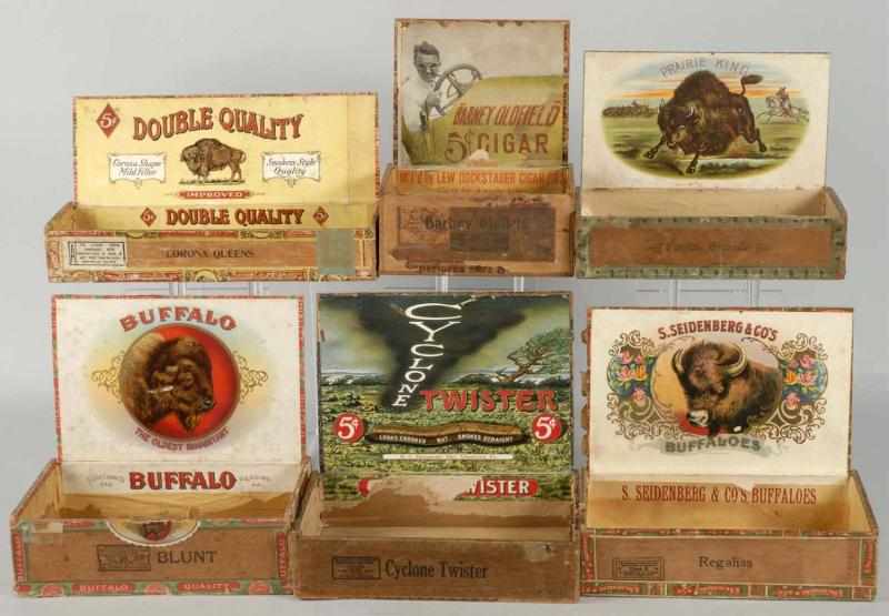 Appraisal: Lot of Cigar Boxes Description Includes a few examples with