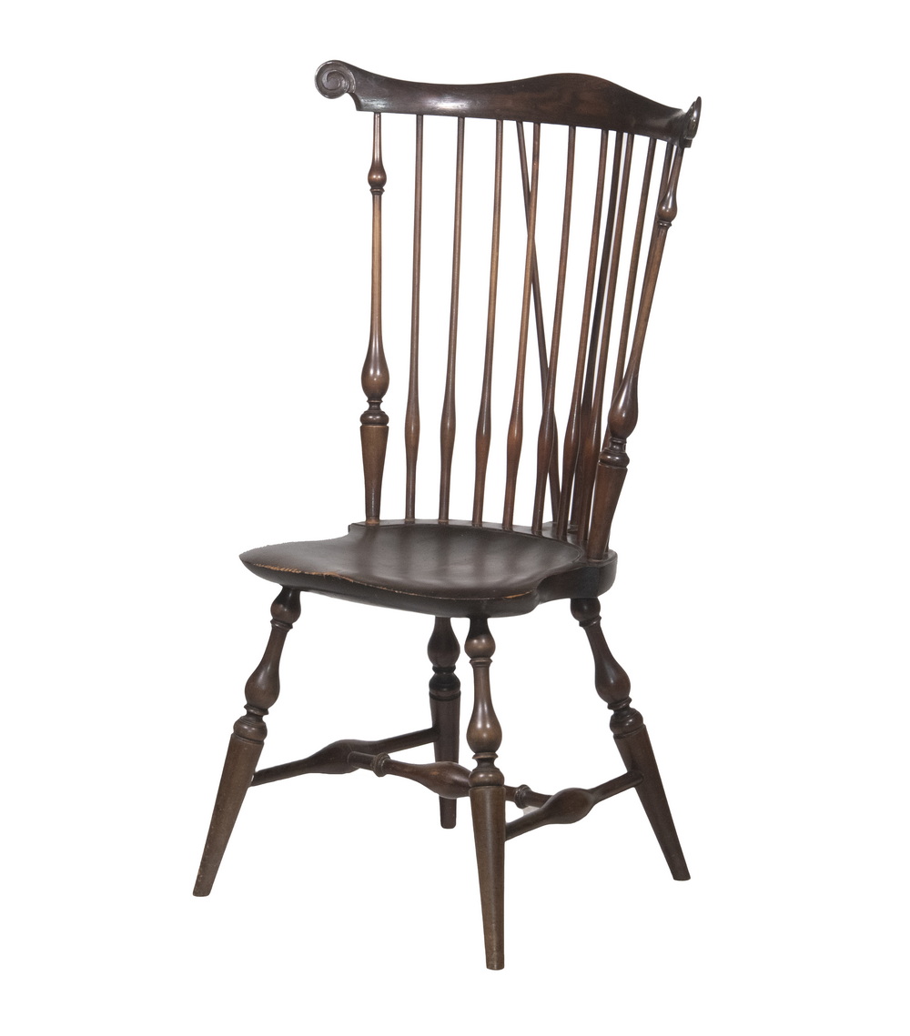 Appraisal: WALLACE NUTTING WINDSOR SIDE CHAIR Early th c Brace Back