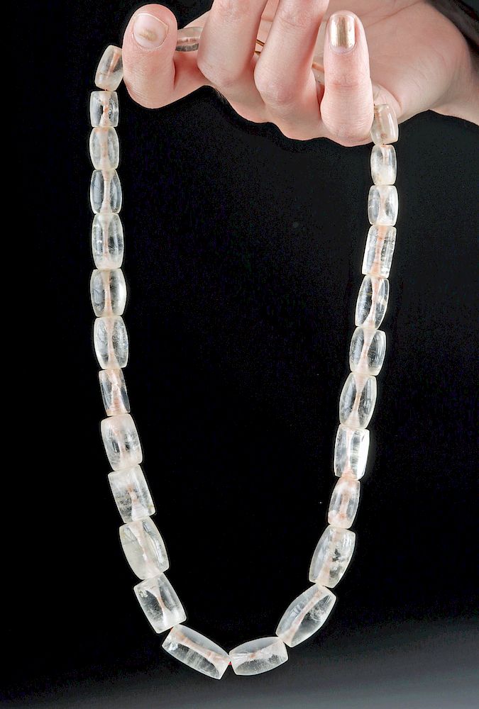 Appraisal: Chavin Quartz Crystal Bead Necklace Pre-Columbian North Coast of Peru