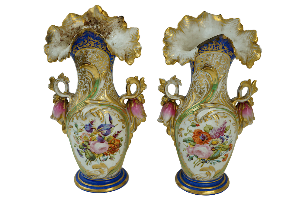 Appraisal: Sevres Style Pair of Sevres Style Urns Consisting of a