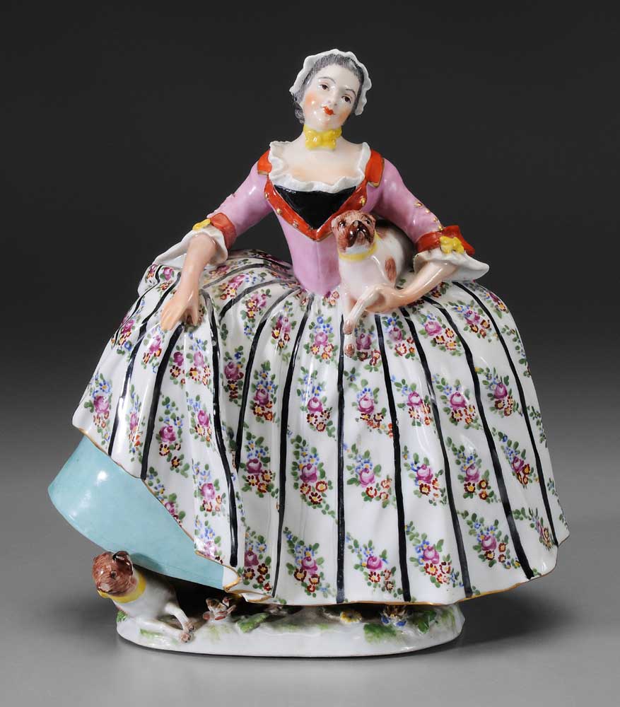 Appraisal: Ludwigsburg Figure German early to mid th century woman in