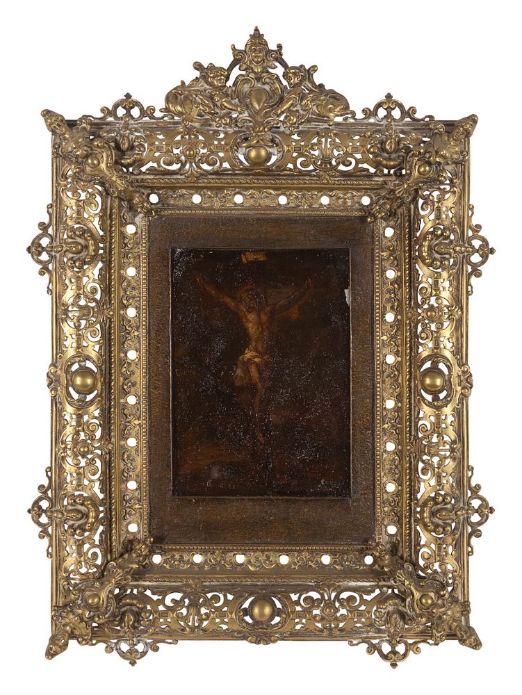 Appraisal: Continental School th Century Continental School th Century Crucifixion oil