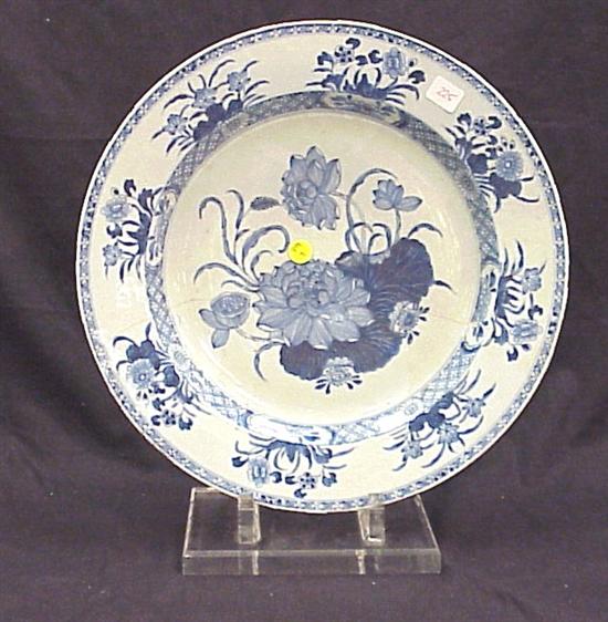 Appraisal: Chinese porcelain charger th C decorated in blue and white