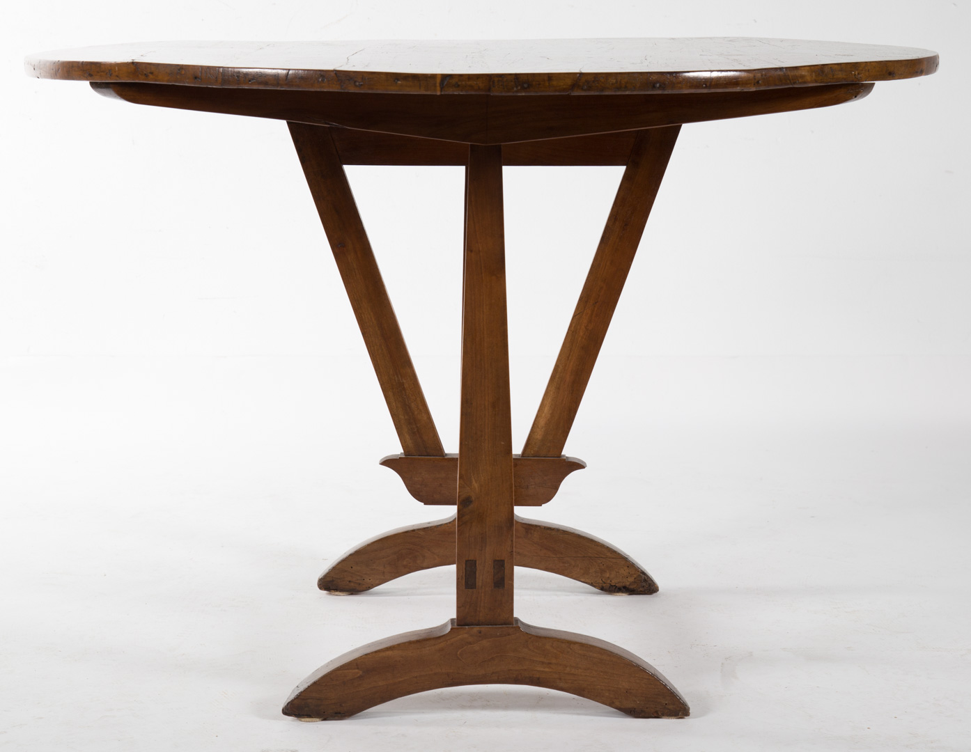 Appraisal: English Vernacular Cherrywood Tilt-Top Table th century with swing support