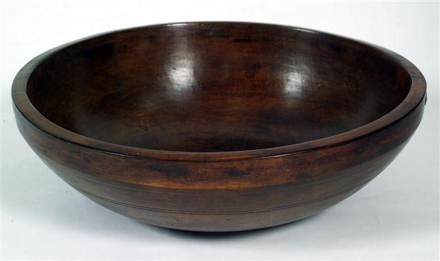 Appraisal: th CENTURY SYCAMORE DAIRY BOWL of circular-form with line decoration