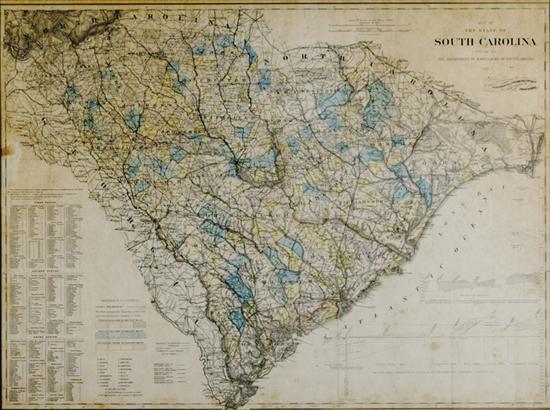 Appraisal: Map of South Carolina circa MAP OF THE STATE OF