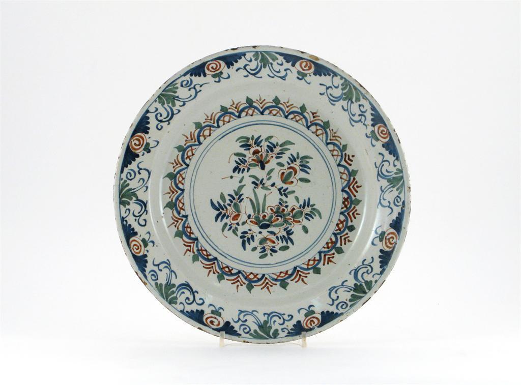 Appraisal: A large delftware plate