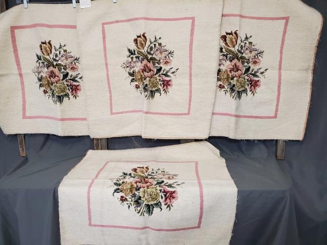 Appraisal: A set of four needlepoint with a petit point embroidery