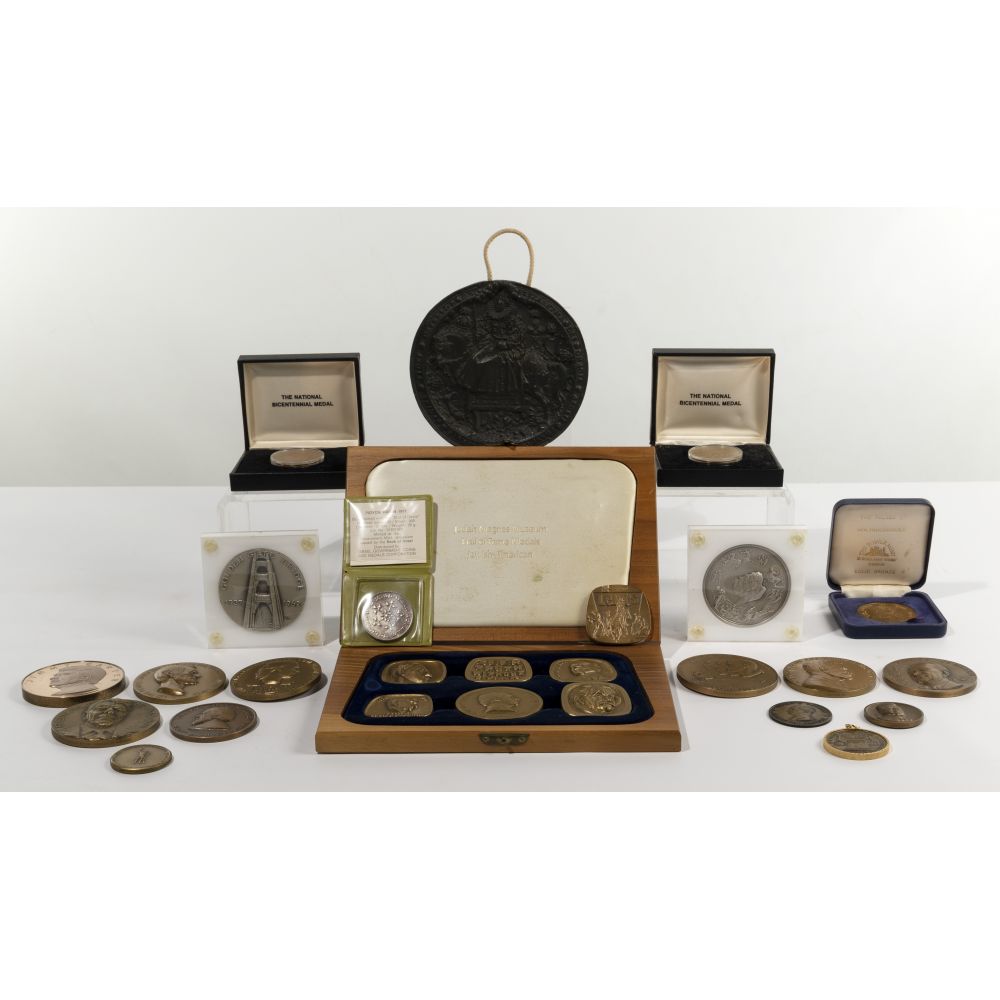 Appraisal: MEDAL AND TOKEN ASSORTMENTIncluding Judah Magnes Museum Medals in wood