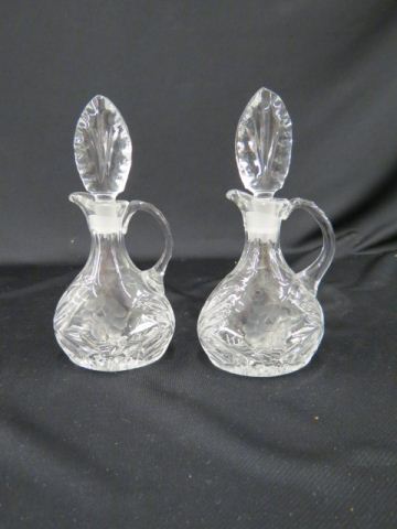 Appraisal: Pair of Crystal Creuts cut floral excellent