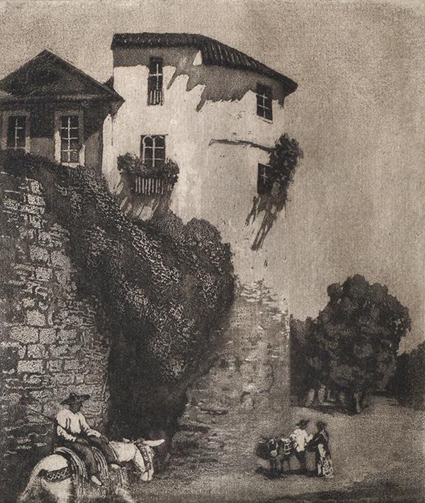 Appraisal: LIONEL LINDSAY - The House on the Wall aquatint etching