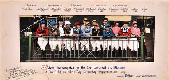 Appraisal: PHOTOGRAPH OF 'RIDERS WHO COMPETED IN THE ND INVITATION STAKES