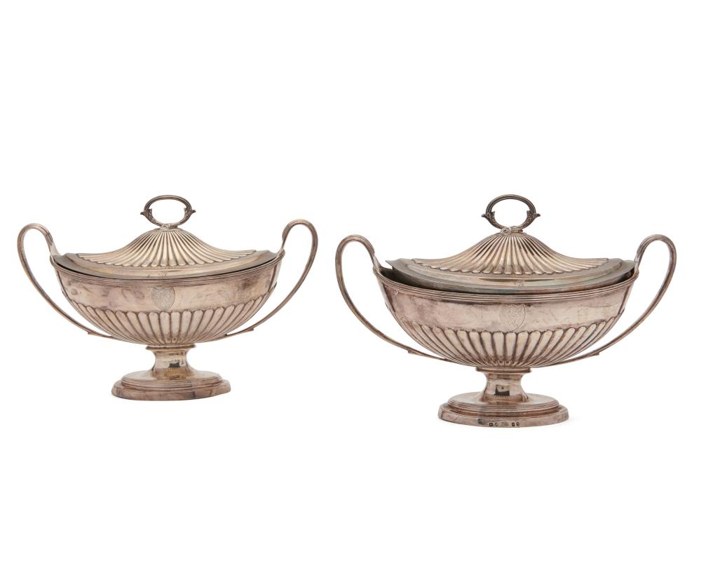 Appraisal: Pair of Paul Storr Silver Two Handled Covered Serving Dishes