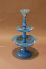 Appraisal: A blue glass dumb waiter cm