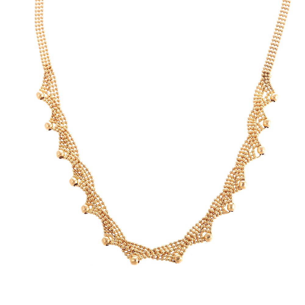 Appraisal: A Collar Beaded Necklace in K K yellow gold collar