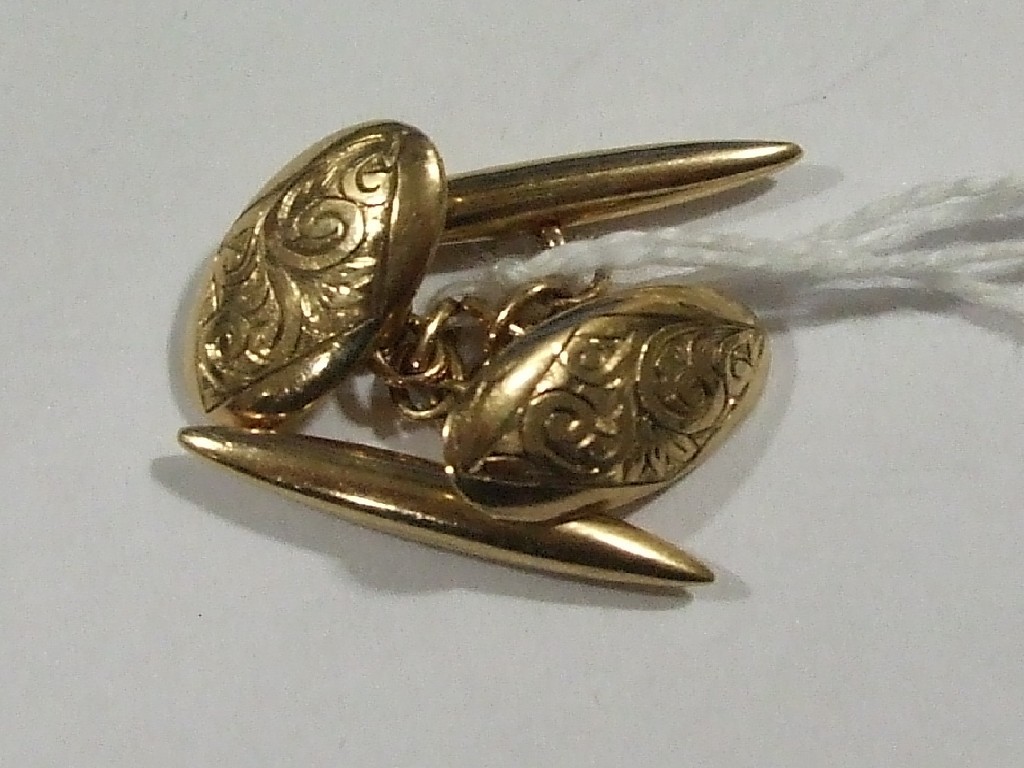 Appraisal: Pair of ct gold cuff links