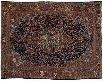 Appraisal: Ferahan Sarouk rug elaborate central medallion on ivory field with