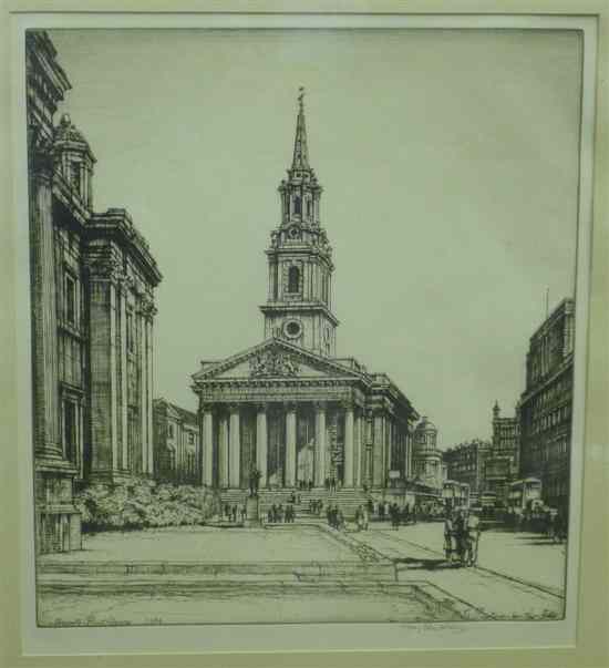 Appraisal: Sir Henry Rushbury - etching St Martin in the fields