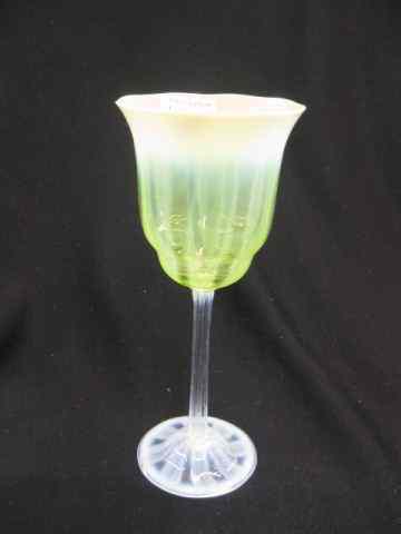 Appraisal: Tiffany Favrile Art Glass Goblet scarce vaseline or lime green