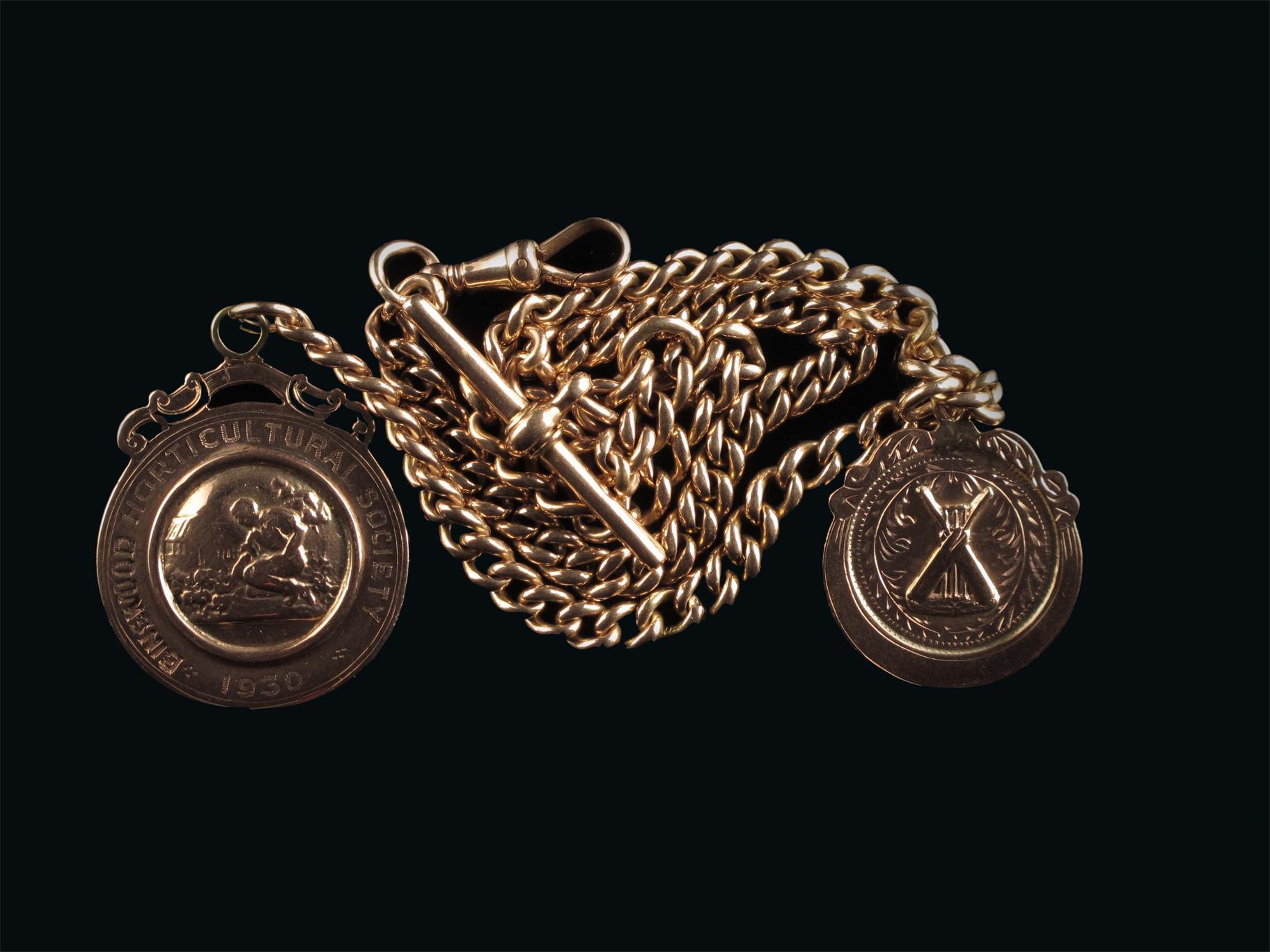 Appraisal: A precious yellow metal watch chain